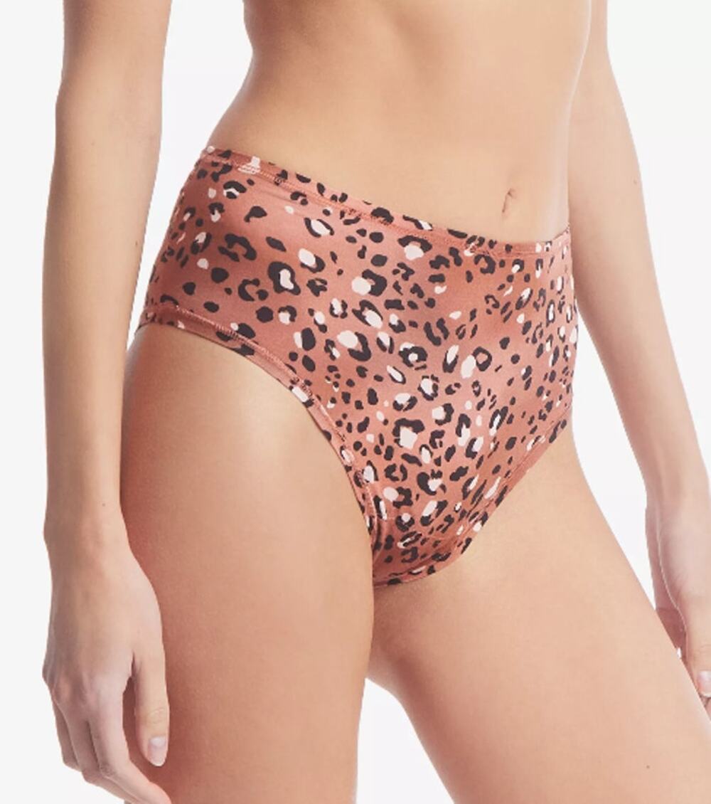 HANKY PANKY MED-LRG PLAYSTRETCH PRINT HIGH RISE THONG WILD SPOTS BROWN NWT
